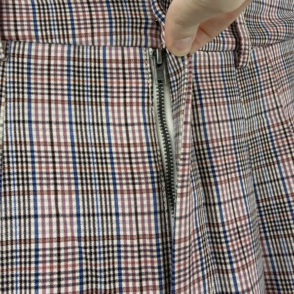 Anthropologie Maeve The Avery Pleated Plaid Wide Leg Trousers 12 Academia Preppy - Picture 5 of 8